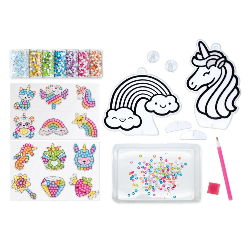 Kit Strass Cristais Coloridos Pintura de Diamante Infantil Big Gem Diamond Painting