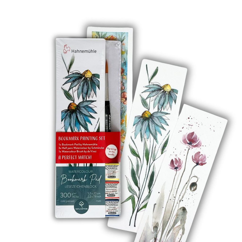 Kit Para Pintar Marca Páginas  Hahnemuhle - Bookmark Painting Set 5x20cm