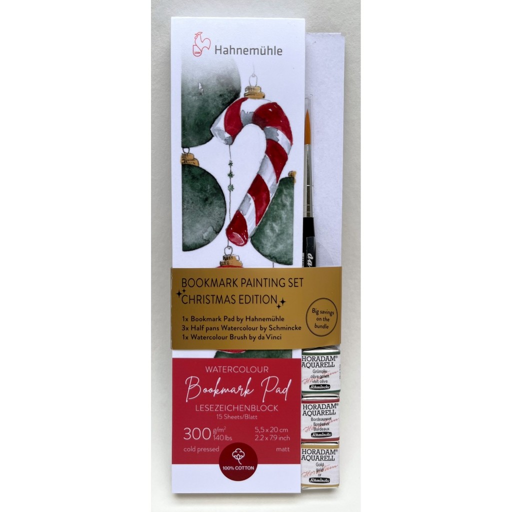 Kit Aquarela Hahnemühle Bookmark Painting Set - Christmas Edition