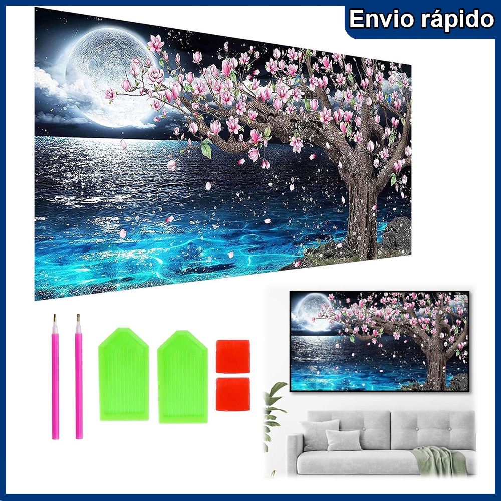 Night View 5D DIY Diamond Art Painting Kit Full Diamond Gem Strass Bordado