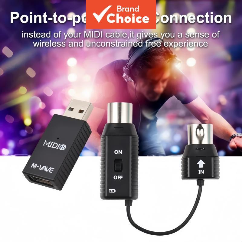 M-VAVE MS1 MIDI Adaptador Sem Fio Mini Transmissão Plug Play Compatível Dispositivos De Interface Telefone Inteligente W