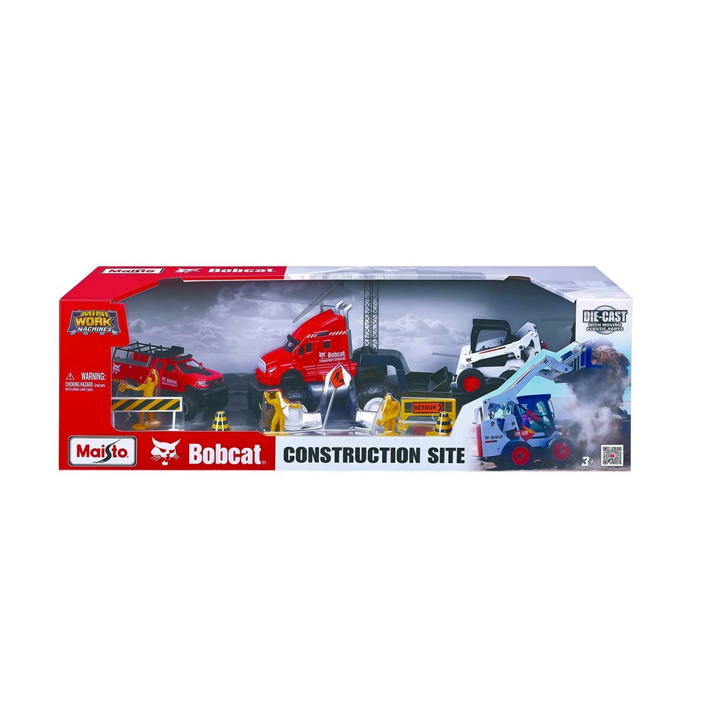 Kit de Construção Bobcat - Construction Site - Mini Work Machines - Maisto