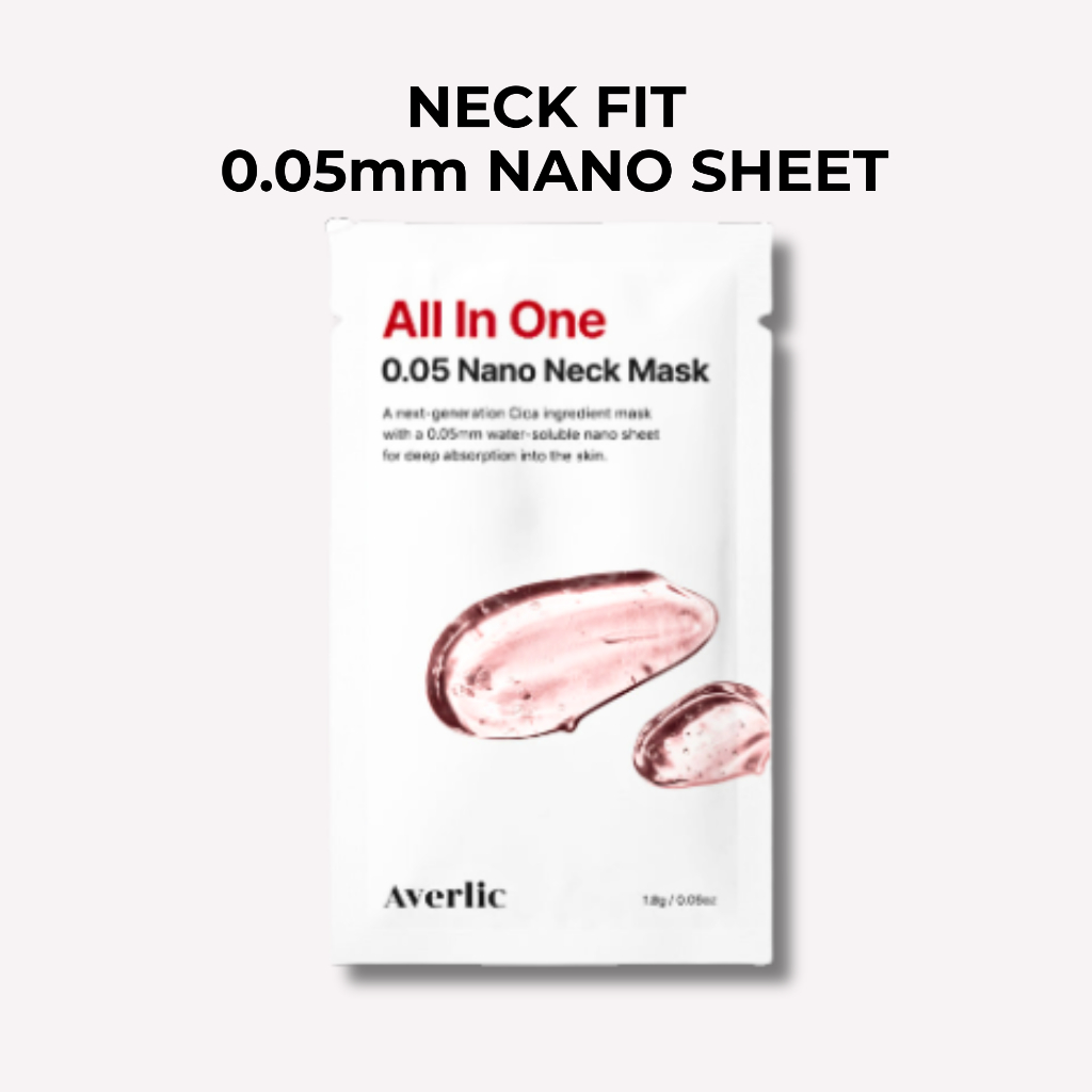 Averlic All in One 0.05mm Nano Neck Mask 5pcs/Folha Ultrafina/Cuidado Reafirmante/Fabricado Na Coreia
