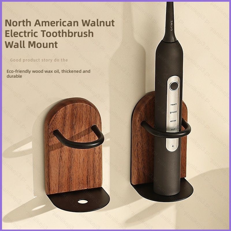 Suporte Para Escova De Dentes Elétrica QL3 Walnut Montado Na Parede Sem Broca Banheiro Rack De Armazenamento