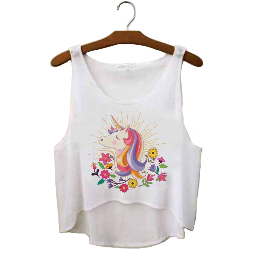 Cropped Shine Unicorn || Regata Tshirt Tumblr Aesthetic Pinterest