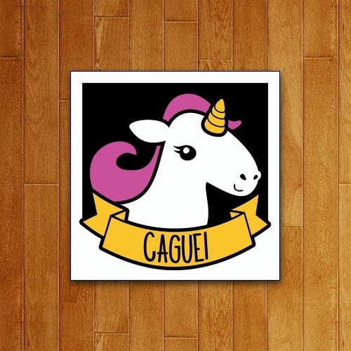 Placa Decorativa Fofa - Unicórnio Caguei Unicorn