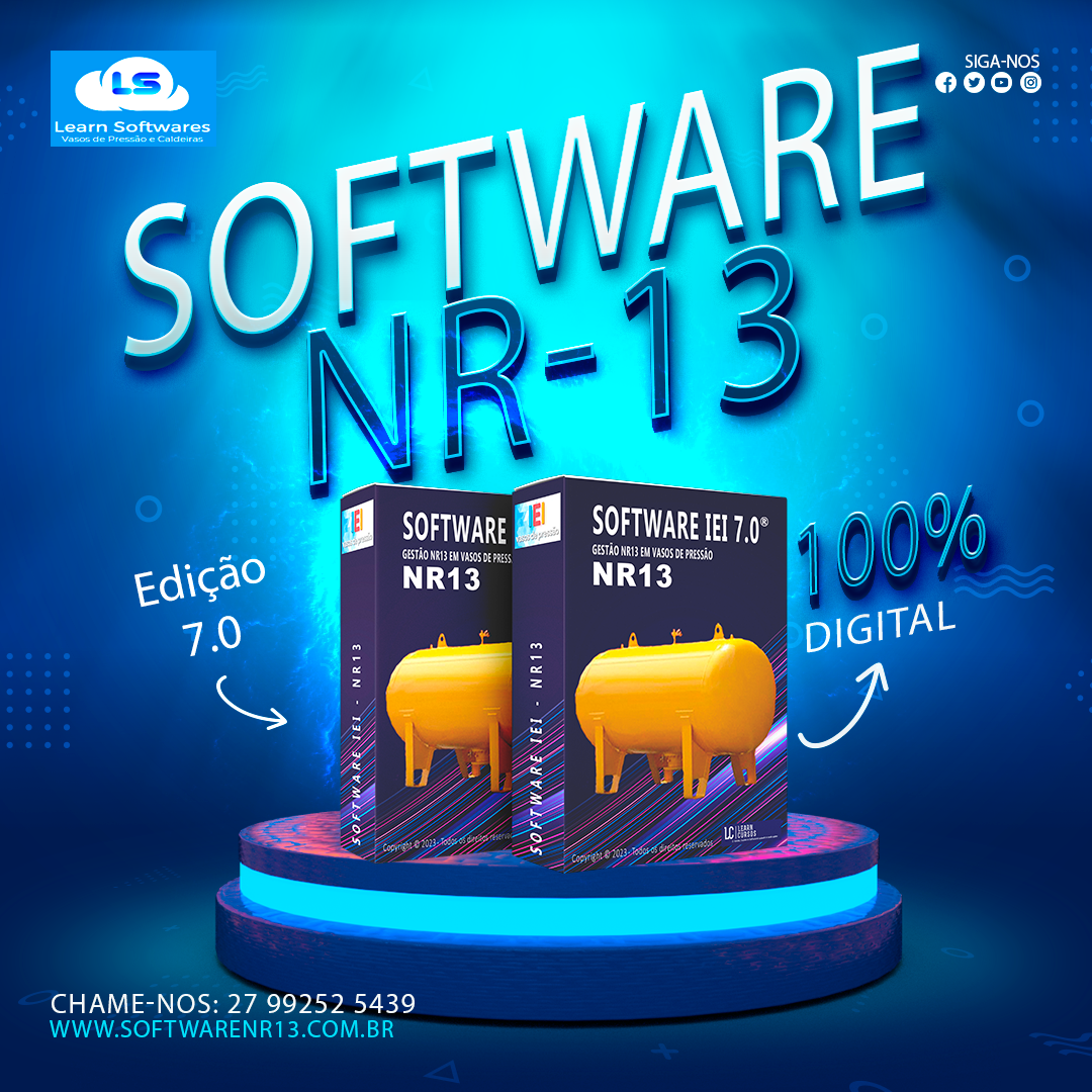 Software NR13 IEI 7.0 - Memorial de cálculo e emissão de relatórios NR13 para Vasos de Pressão