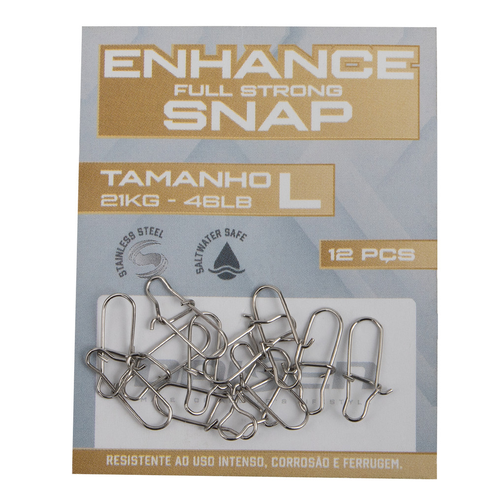 Snap Pesca Engate Rápido Daisen Enhance Full Strong 12un Aço Inox Isca Artificial Robalo Traira Tucunare