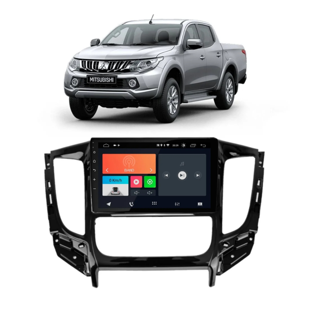 Central Multimídia Faaftech FT-MM-AND9 Mitsubishi L200 Triton 2016+ Android 2GB RAM 16GB GPS Bluetooth USB Tela IPS 9