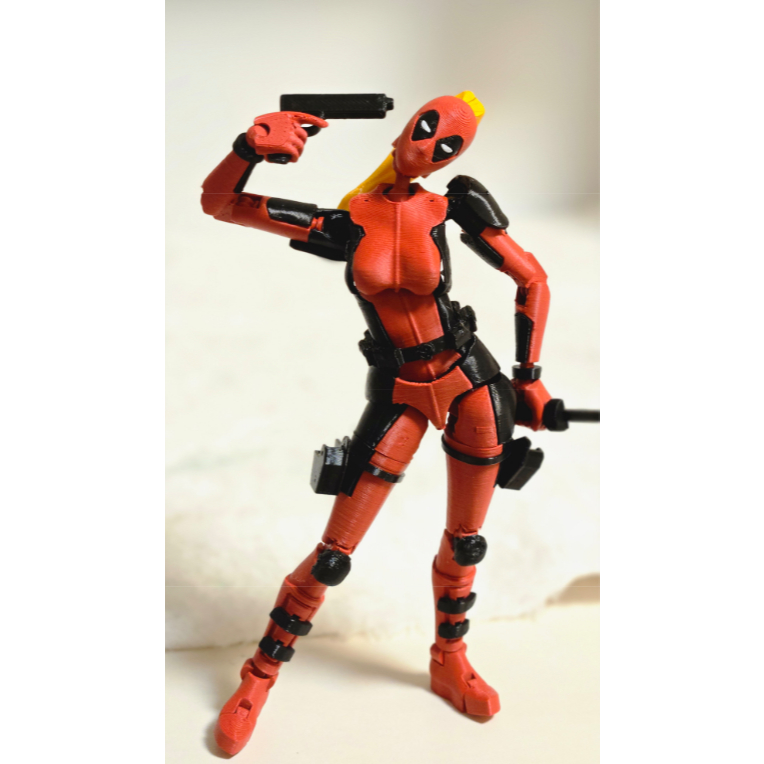 Boneca Dummy 13 Deadpool Lady Articulada Brinquedo Decoração Varias Poses Entregue Montado - Impressão 3D