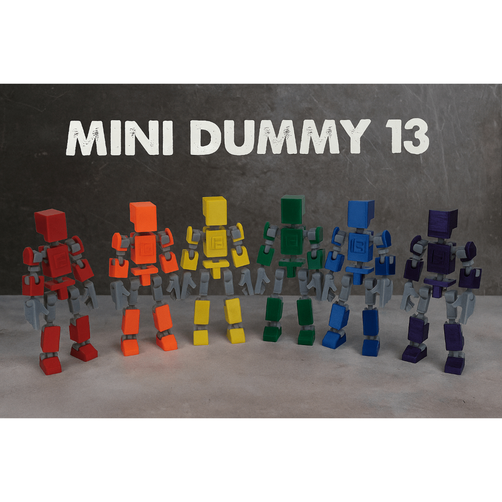 Boneco Mini Dummy 13 Articulado Criança Brinquedo Decoração Varias Cores Entregue Montado - Impressão 3D