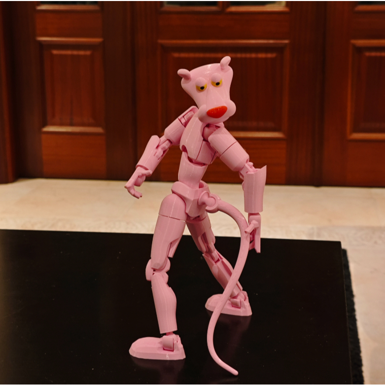 Boneco Dummy 13 Pantera Cor de Rosa Brinquedo Decoração Varias Poses Entregue Montado - Impressão 3D