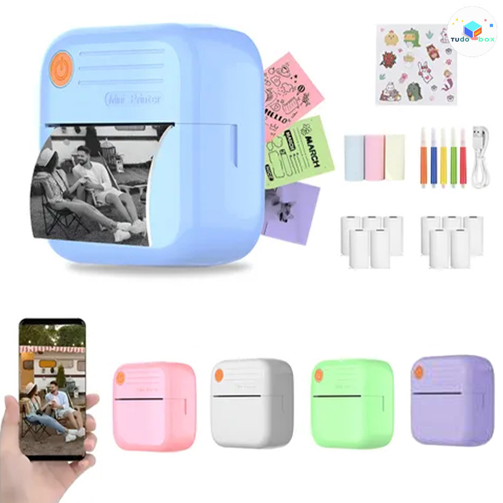 Nova Mini Printer : Modelo Portátil E Sem Fio , Compatível Com Sistemas Android iOS , Impressão Térmica Em Papel .