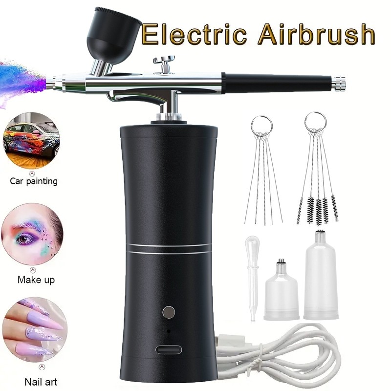 Aerógrafo Portátil Com Mini Compressor-Kit De USB Para Cabelo De Maquiagem De Bolo De Unhas