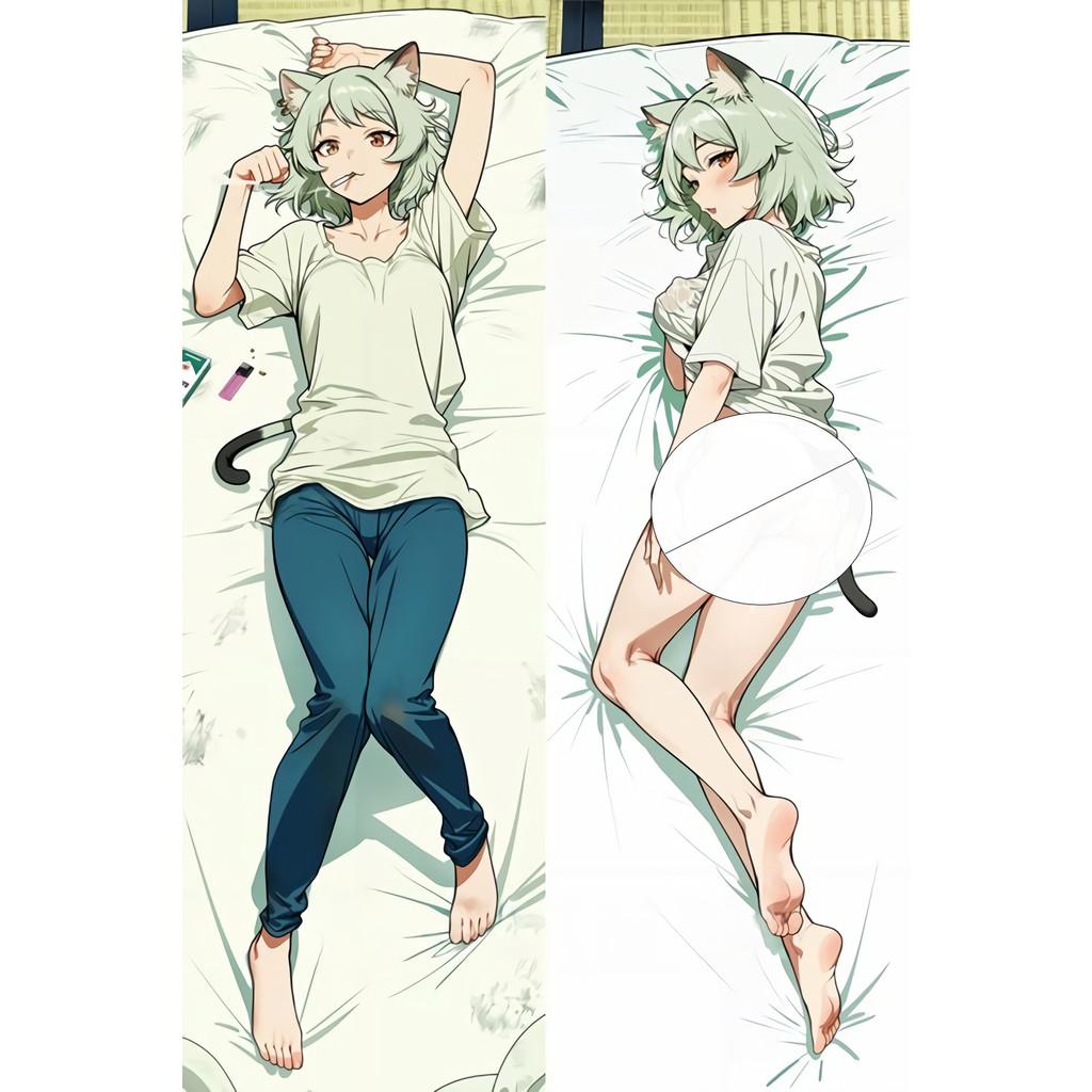 Yani Neko Dakimakura Abraçando Anime . Cosplay Otaku Corpo Fronha Capa De Almofada