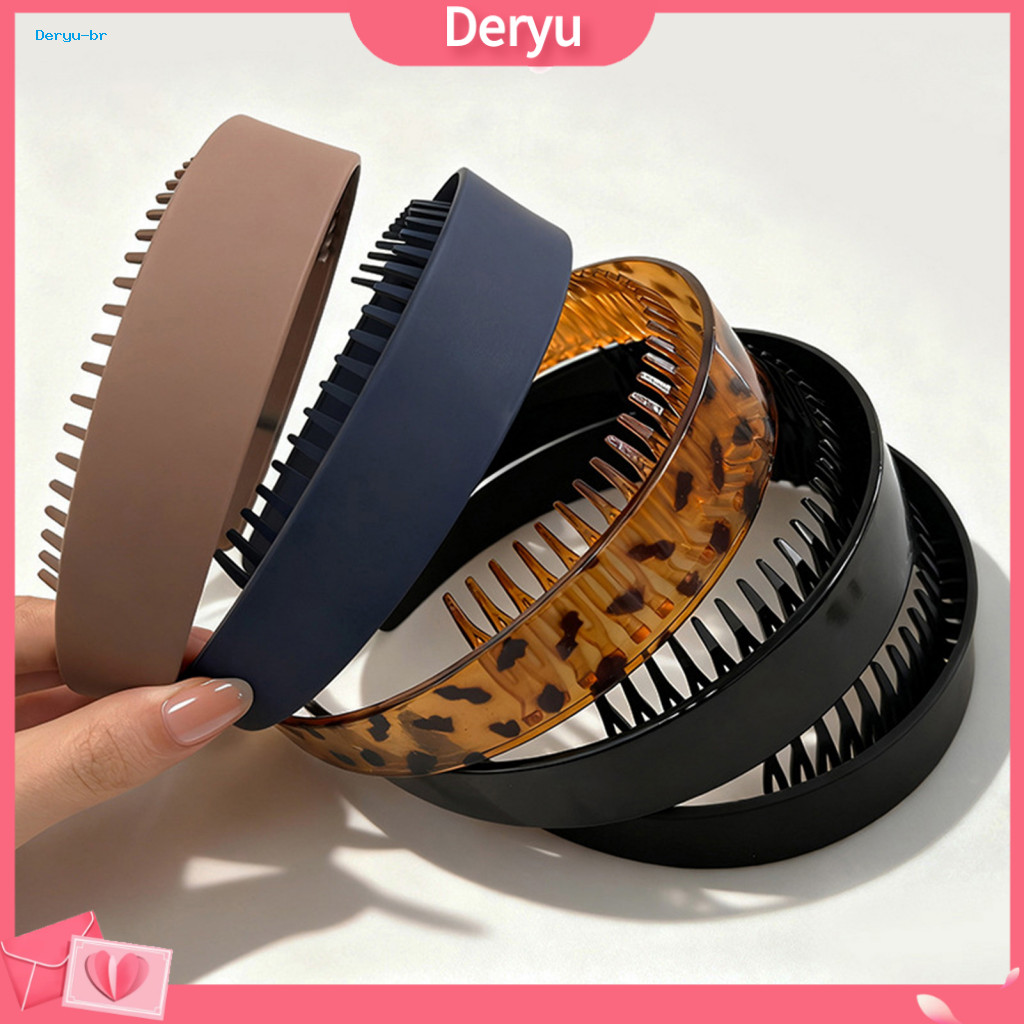 Flexible Plastic Headband Thick Women’s Extra-wide Anti-slip Hairband with Strong Teeth – Durable for Washing Face S
