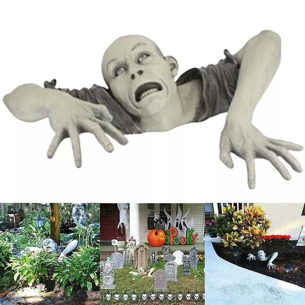 Spooky Ground Breaking Zombie Figurine Halloween Outdoor Lawn Decor Horror Party Graveyard Prop