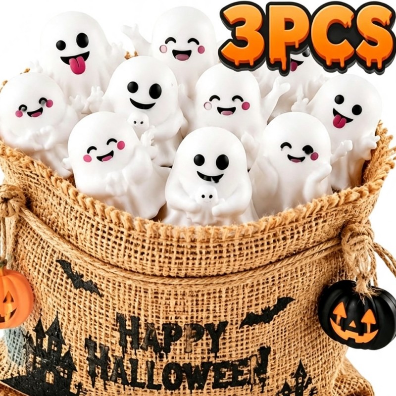 3-1Pc Mini Estatueta Fantasma De Halloween-Ornamento De Topper De Bolo-Micro Paisagem DIY-Fontes De Festa Festiva Branco