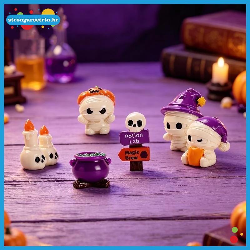 strongaroetrtn Abóbora Fantasma Castelo Ornamento De Mesa 1Pc Resina Decoração De Halloween Para Festa Em Casa Festival
