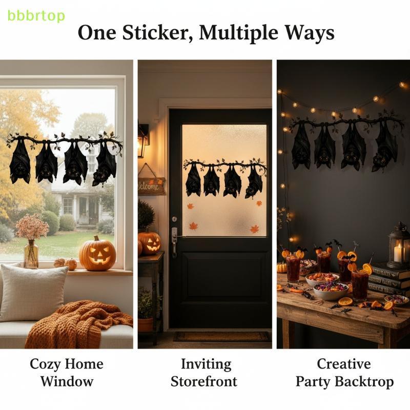 bbbrtop Removível Halloween Pendurado Morcegos Janela Stier 1pc Bruxa Morcego Decalque Da Parede Para Sala De Estar Deco