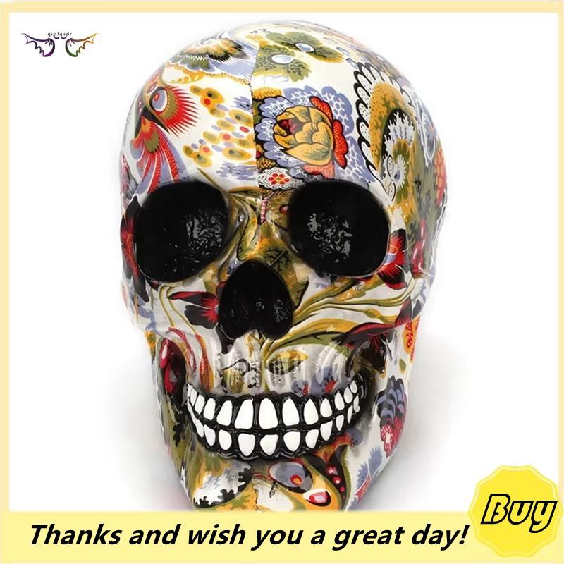Resina Cor Flor Pintura Halloween Horror Crânio Casa Bar Mesa Decoração De 1pc Artesanato Presente