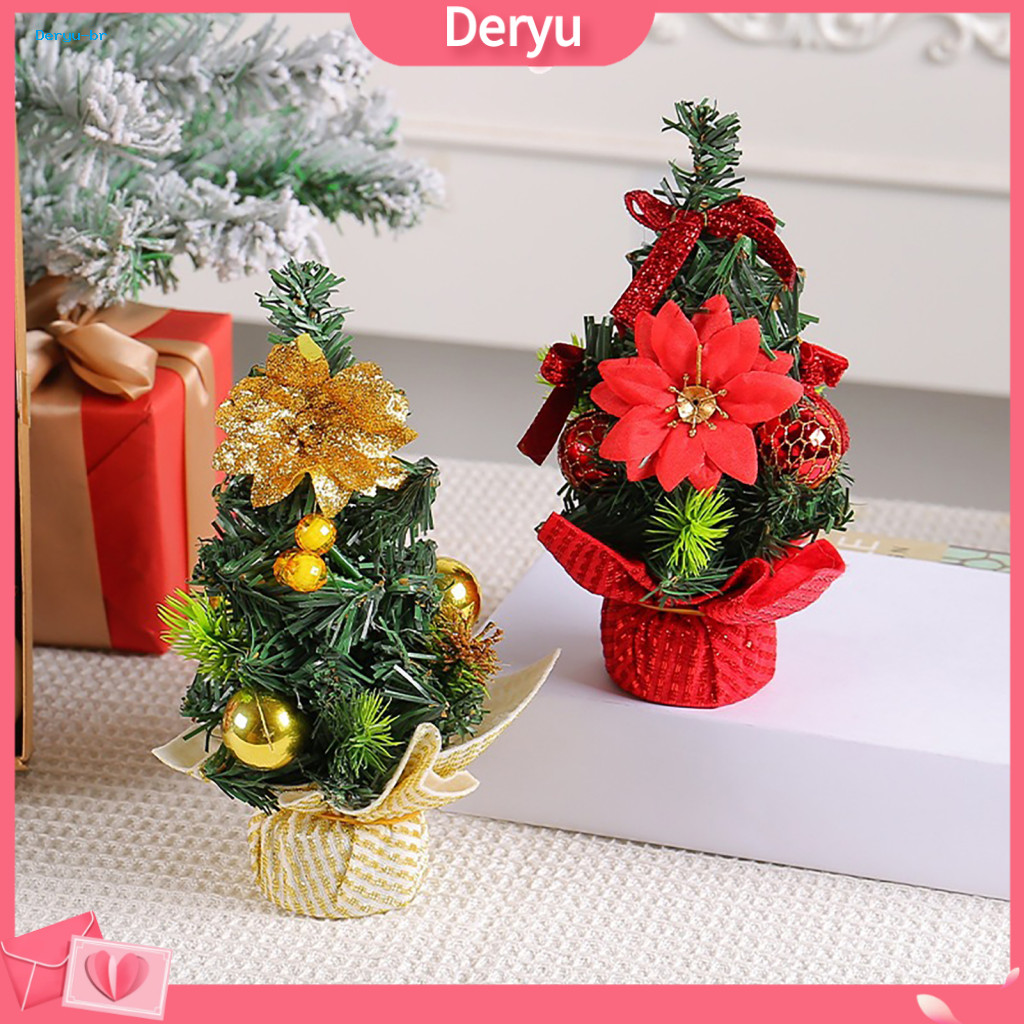 Holiday Showcase Ornament Mini Christmas Tree for Desk Artificial Pine Tabletop Decoration Reusable Centerpiece for Home