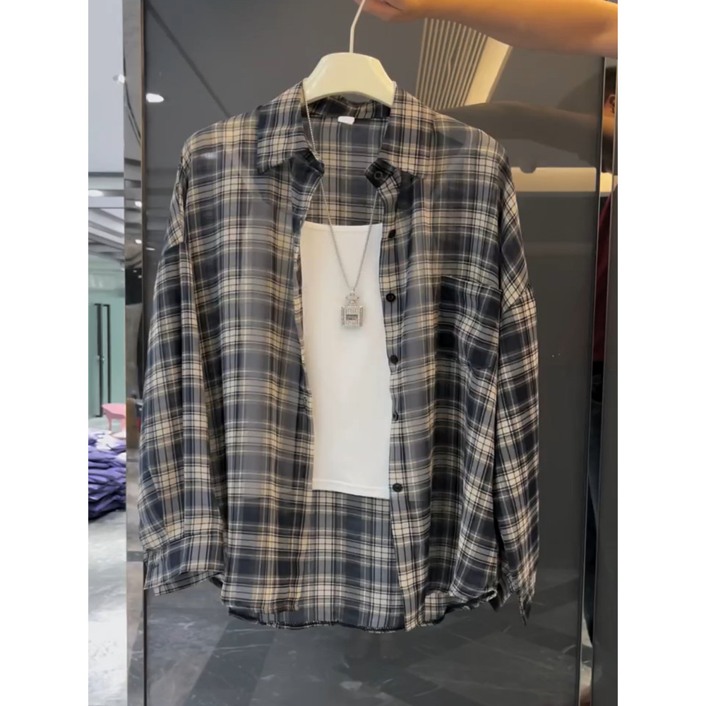 Moda Casual Designer protetor solar camisa 2026 verão novo estilo de manga comprida camisa fina feminina Retro solto Car
