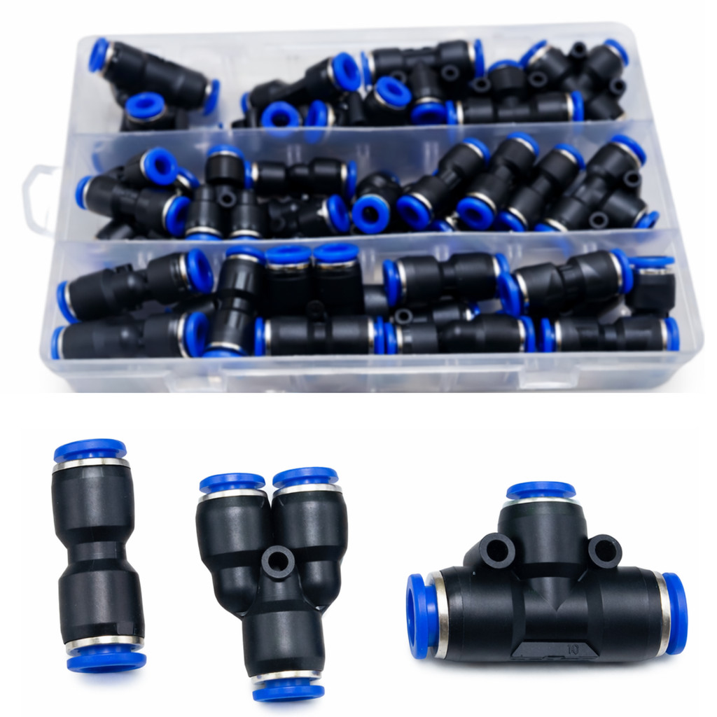 KIT 42 CONECTORES PNEUMATICOS BICO COMPRESSOR CONEXAO RAPIDA