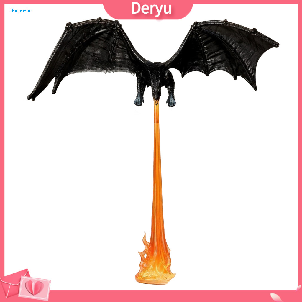 Dragon Bookshelf Decor Home Office Accents Nook Light with Led Flame Effect – Fantasy Flying Shelf Magical Reading for