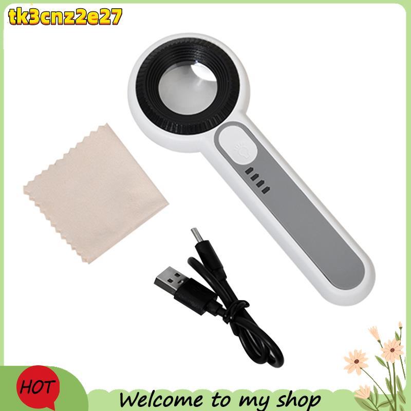 Lente De Lupa Iluminada Portátil 60X Com 8 LED Light Aid Reading Para Idosos
