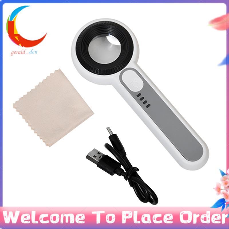 Lente De Lupa Iluminada Portátil 60X Com 8 LED Light Aid Reading Para Idosos
