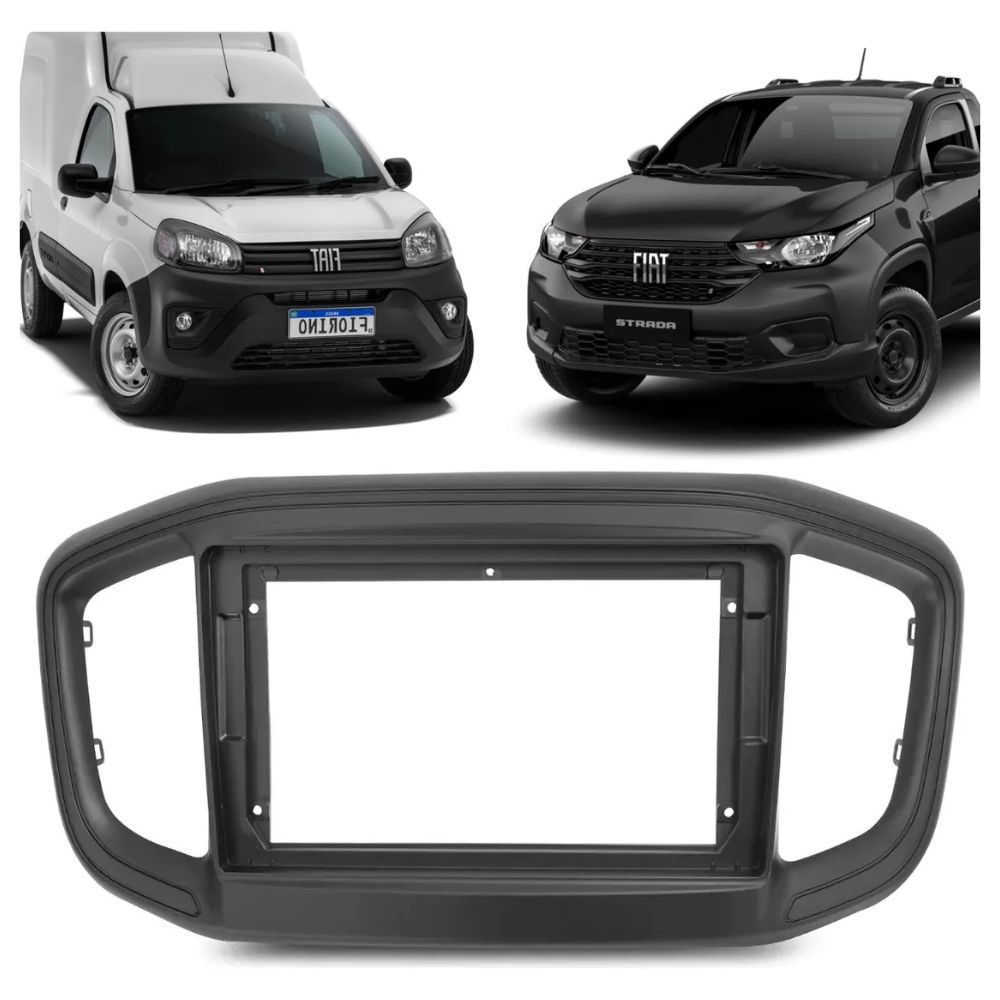Moldura 2din Dvd Multimidia 9 Pol Strada Fiorino 2021 A 2025 Preto