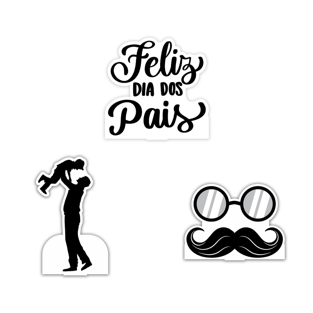 Kit 3 Totens Display MDF Adesivado Dia dos Pais 50cm