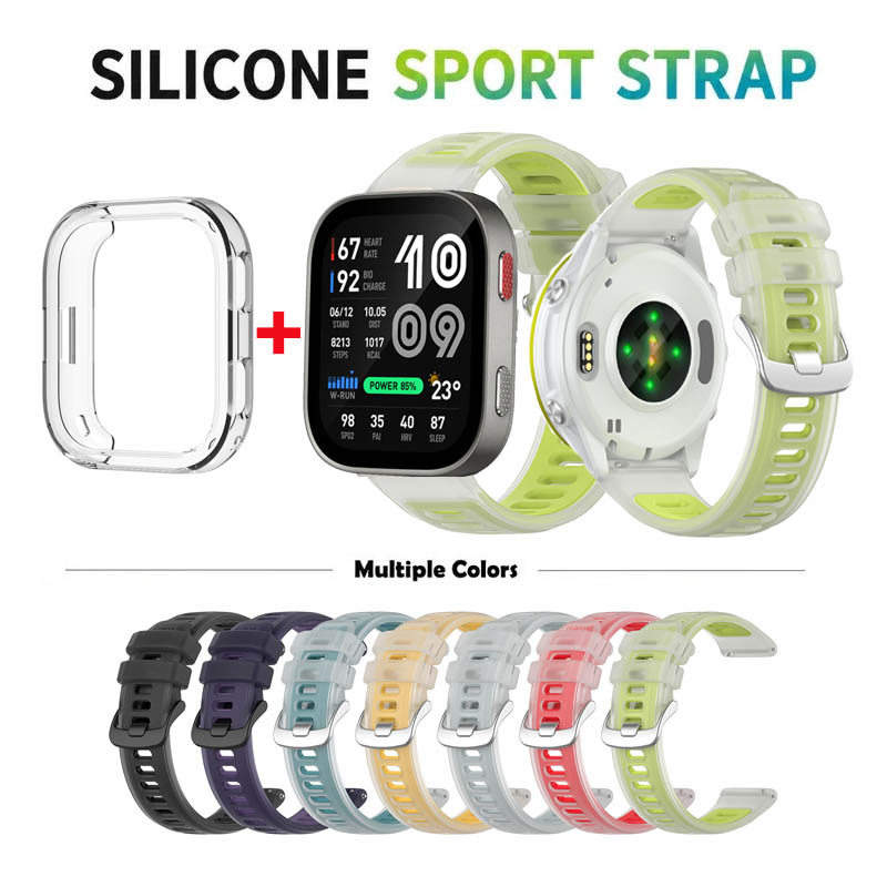 [Capa Transparente + Pulseira De Relógio] Colorida Gelatinosa Para Huami Amazfit Bip Max/6/GTR mini Sobressalente De Sil