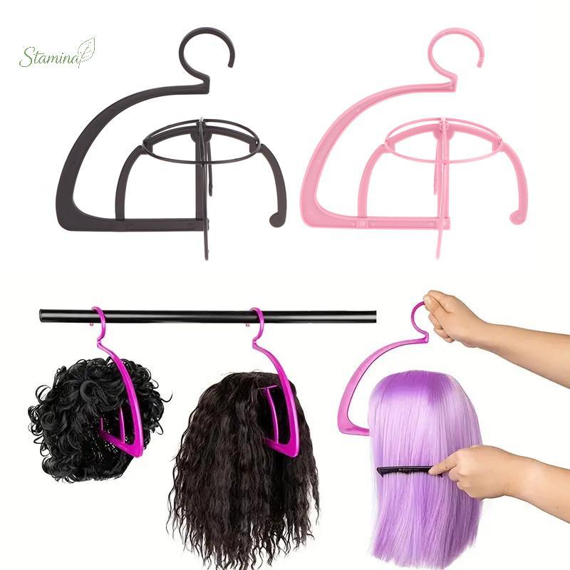 Stamina Alta Qualidade Peruca Stands Plástico Chapéu Exibição Suporte Para Extensão Do Cabelo Perucas Bla Roxo Cabide No