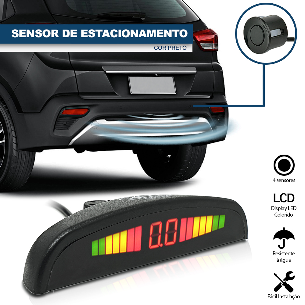 Sensor de Ré Traseiro Preto Aviso Aproximação Suzuki Jimmy 2009 2010 2011 2012 2013