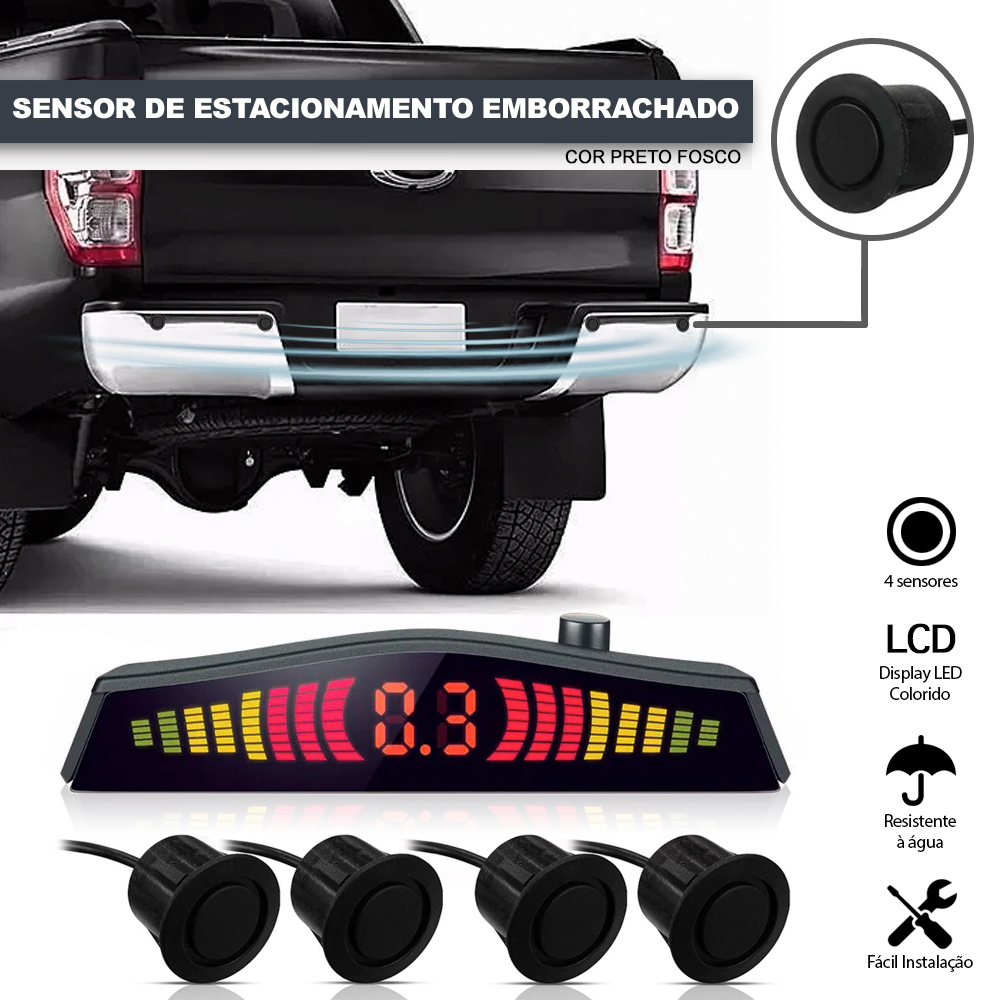 Sensor de Ré Traseiro Preto Fosco Emborrachado Aviso Aproximação Suzuki Jimmy 2009 2010 2011 2012 2013