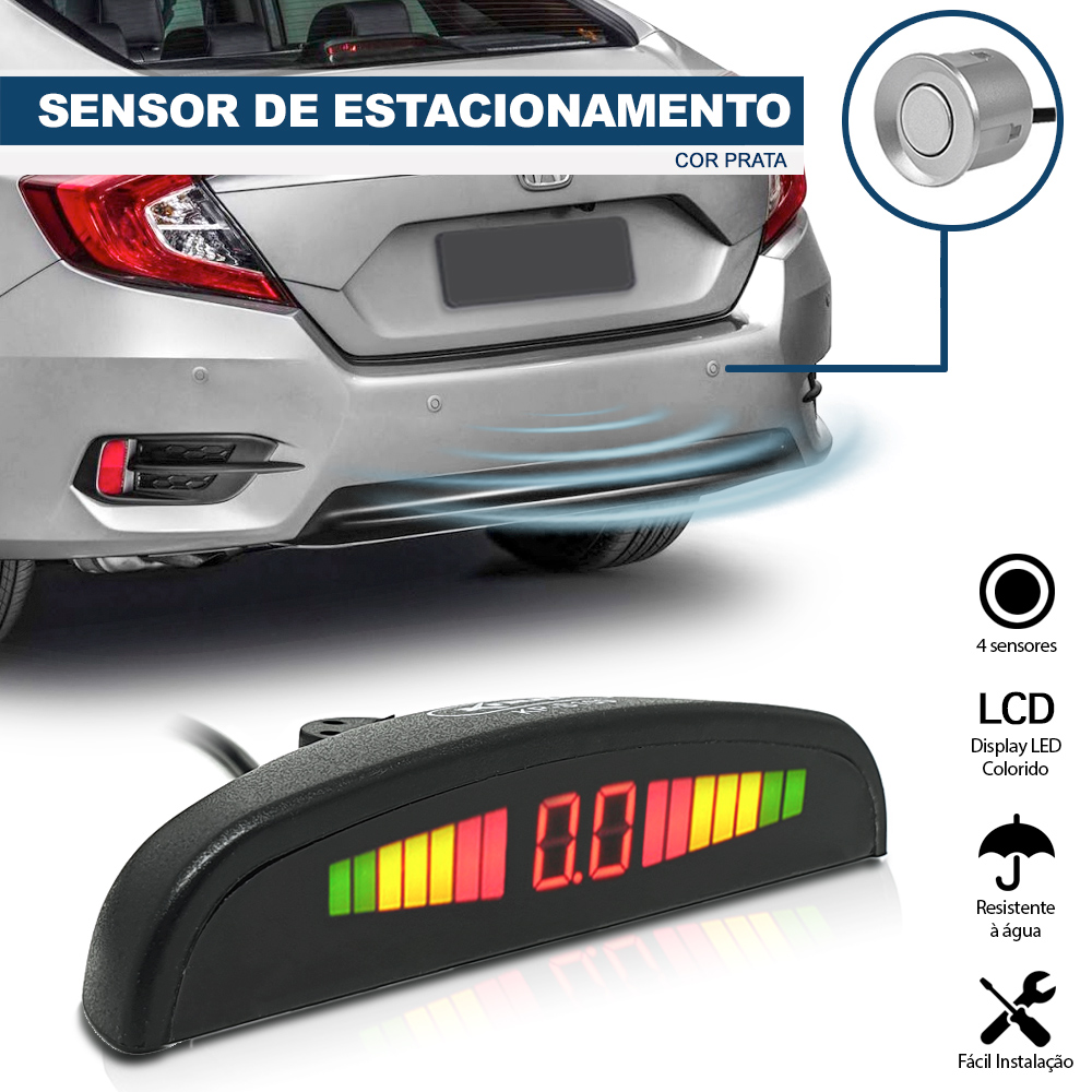 Sensor de Ré Traseiro Prata Aviso Aproximação Suzuki Jimmy 2009 2010 2011 2012 2013