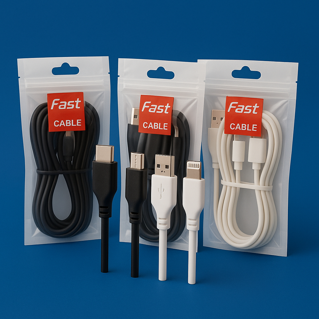 Kit 30 Cabos USB Fast 1m Tipo C V8 Compatível iPhone Turbo Atacado Revenda