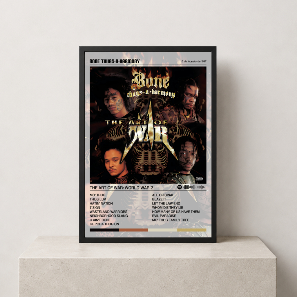 Quadro Bone Thugs-N-Harmony - The Art of War: World War 2 | Tamanhos A4 A3 A2 A1 | Álbum decorativo