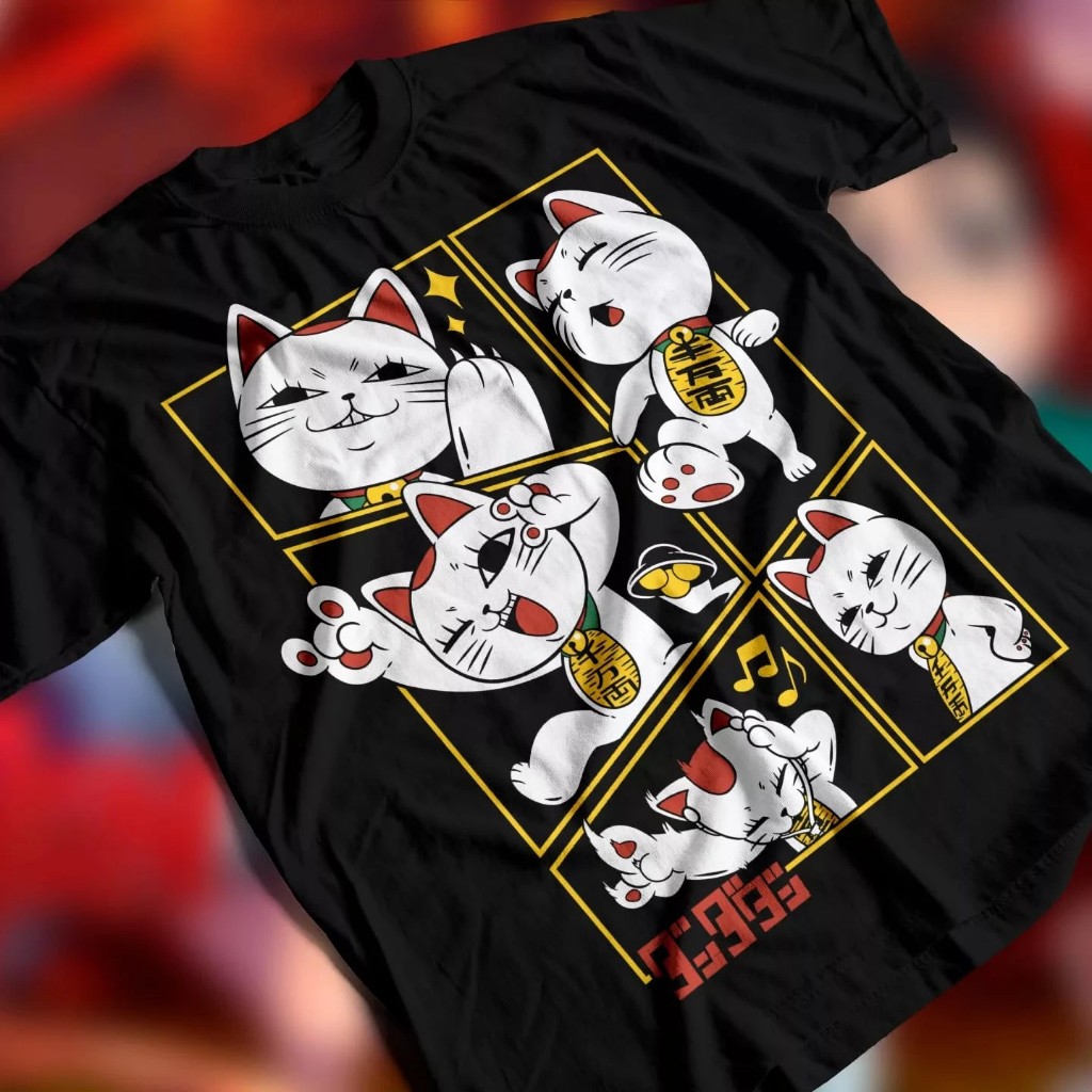 Camiseta Camisa Streetwear Maneki Neko Gato da Sorte Anime Manga Estampa Exclusiva