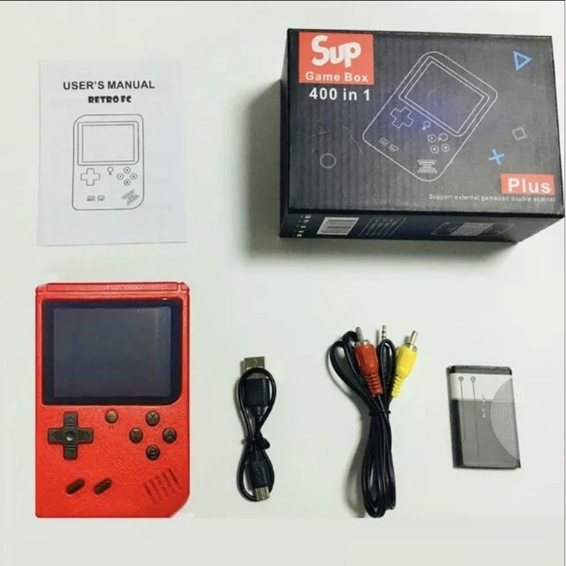 Handheld Small Game Console para Crianças, A Red Retro Classic Games, 400 Jogos de Carregamento do Jogo