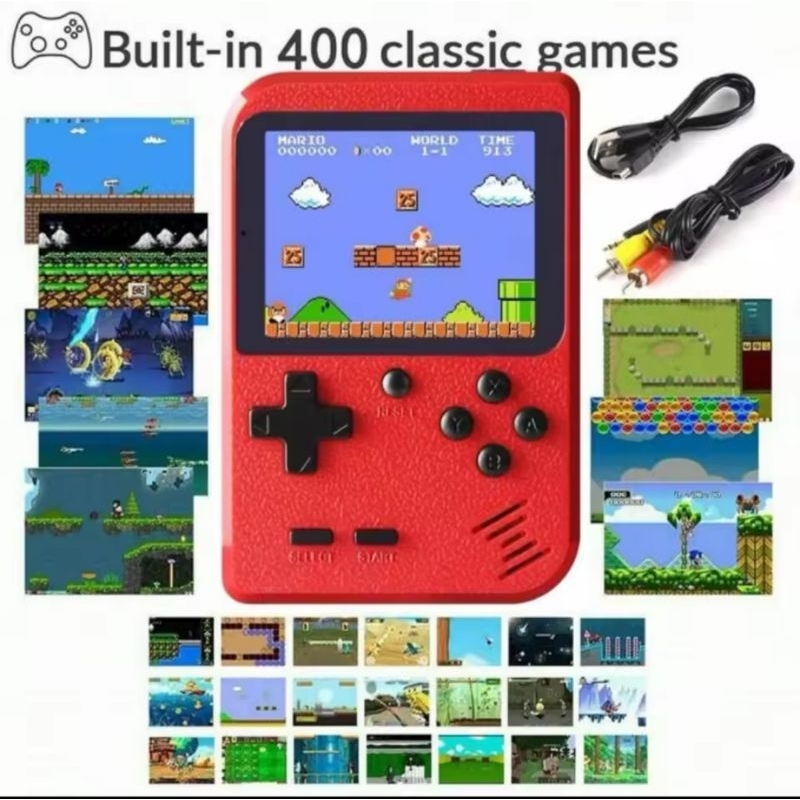 Portátil Retro Mini Console de Videogame, 8-Bit Handheld Player, Embutido 400 Jogos, AV Out, Console para Menino, Novo