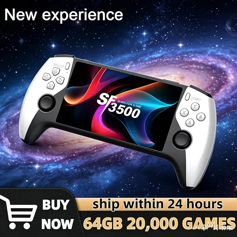Novo SF3500 Retro Handheld Console De Videogame Sistema Linux 5.0 Polegada 854 * 480 Tela IPS 3000mAh Portátil Bolso Jog