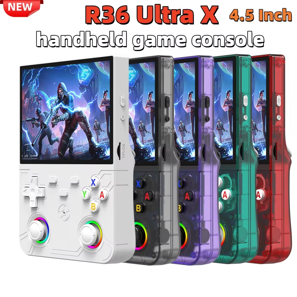 R36 Ultra X Handheld WIFI Game Player 4.5 Polegada Tela IPS Código Aberto Retro De Vídeo 64G/128G Memória Até 35000 + Jo