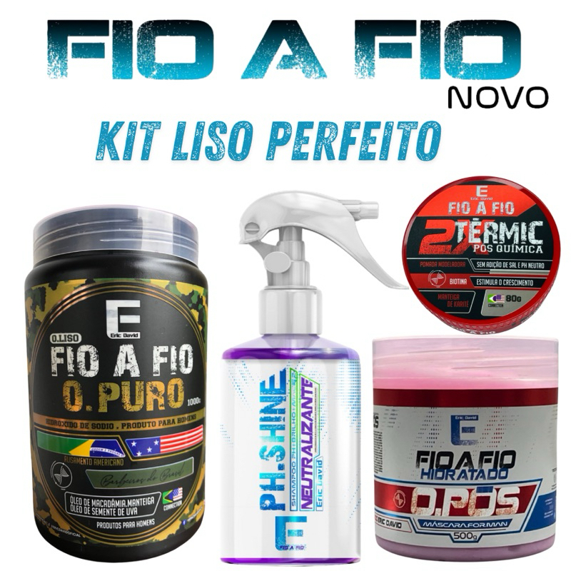 kit alisamento Fio a Fio o Puro Eric David 4 itens (mais vendidos do site)