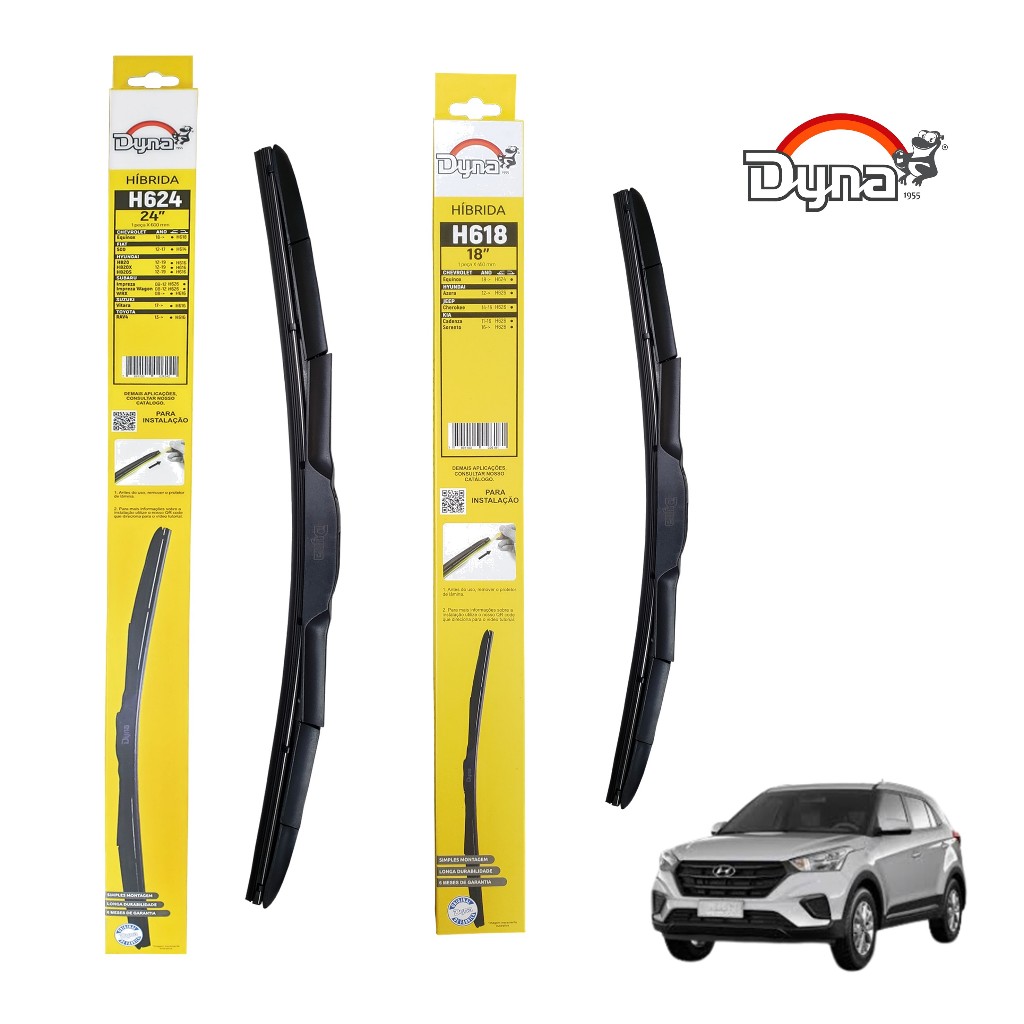 Palheta Limpador Equinox Toro após 2018 Creta após 2022 Compass 17 a 2021 hibrida Dyna h618 h624