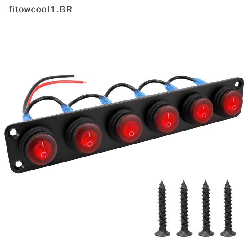 FCBR 1-6 Gang Roer Switch Panel 12V Interruptores Liga-Desliga À Prova D'água Com Luz LED Vermelha Para Veículos Automot