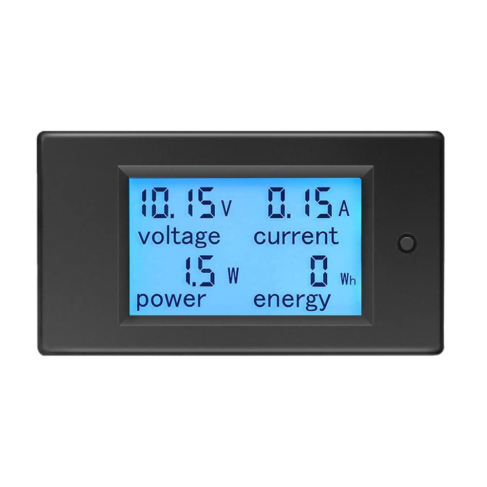 KETOTEK Amp Volt Watt Kwh Meter Tester Panel Digital 4 in 1 Ammeter Voltmeter Multimeter 12V DC 6.5-100V 20A, Voltage Cu