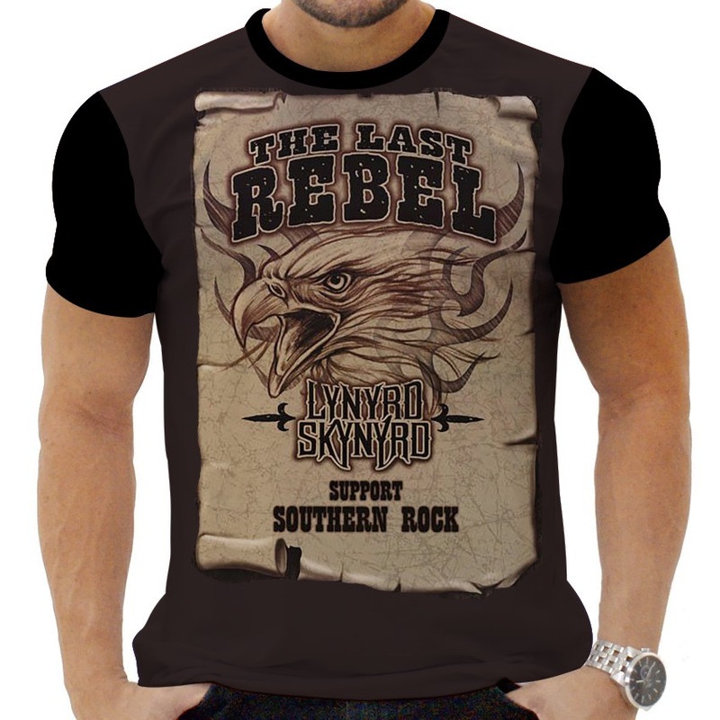 Camiseta Camisa Personalizada Rock Lynyrd Skynyrd Clássic 10_x000D_